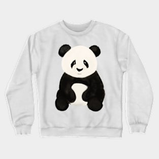 Panda Bear with a Blue Background Crewneck Sweatshirt